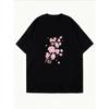 Cherry Blossom Print White T-Shirt For Women Casual Spring Summer Wear