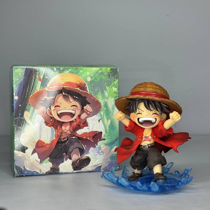 One Piece Childhood Luffy Treading On Water Laughing Water Moon Luffy Handmade Anime One Piece Surrounding Model Ornament
