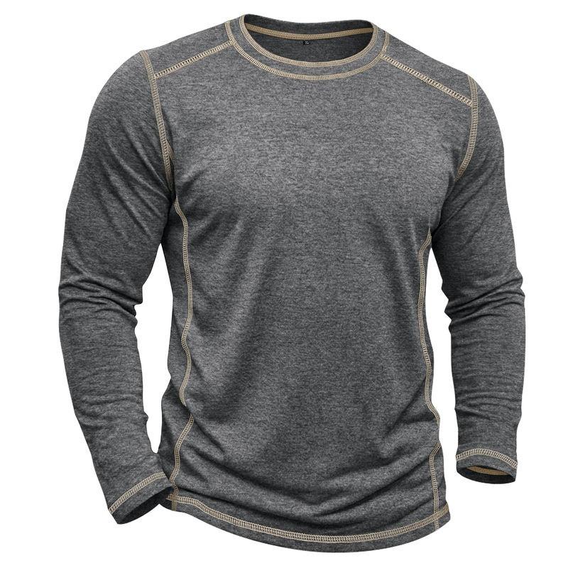 Men's Retro Long Sleeve T-Shirt Casual Soft Basic Tee for Daily Streetwear Outdoor Breathable Spring Autumn Tops
