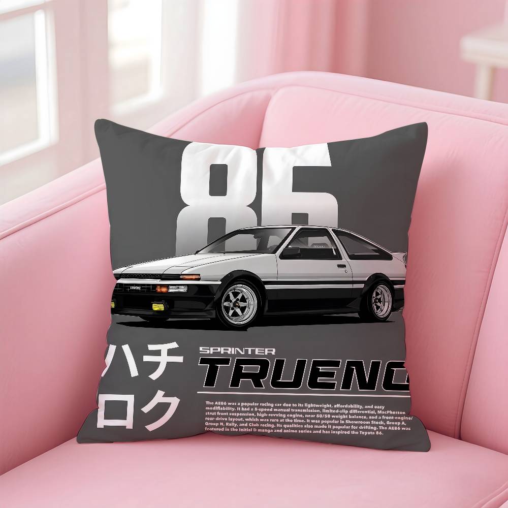 

Classic retro car AE86 Pillow Case Printed Pillowcase for Living Room Sofa Cushion Cover & Bedroom Decor 12x12Inch