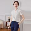 Trooman Women's V-Neck Short Sleeve Professional Blouse