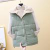 2024 Korean Women's Short Sleeveless Lamb Wool Down Vest for Autumn/Winter