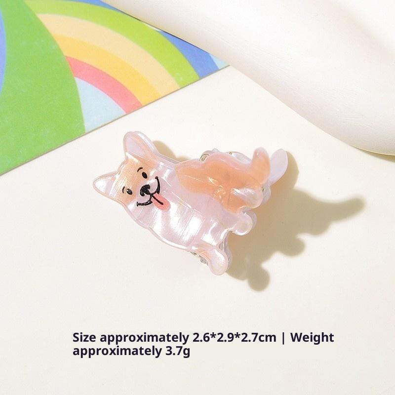 

Cartoon Fun Animal Small Grab Clip Imitation Corgi French Bulldog Shiba Inu Dogs Bangs Claw Cute Women Hair Accessories A3