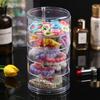 Transparent Storage Box Dust Proof And Waterproof Large Capacity Rotatable Jewelry Hairpin Jewelry Cosmetics Storage Box