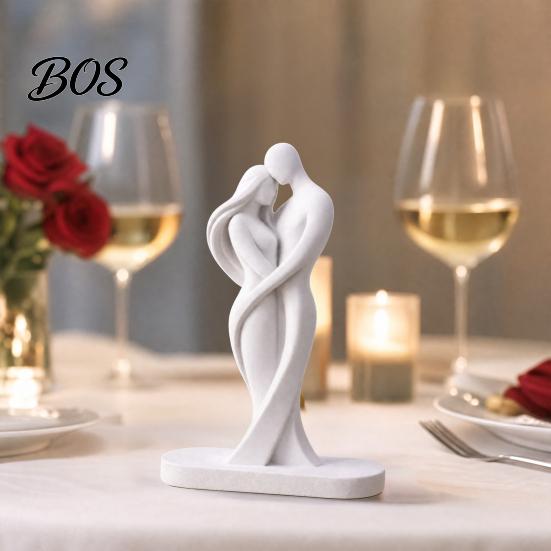 Vielseitige Wohnkultur Abstrakte Menschenkörper-Statue, Weibliche Figur Umarmt Liebe Skulptur, 3D Einteilige Formgebung Einteilige Form Statue für Wohnzimmer