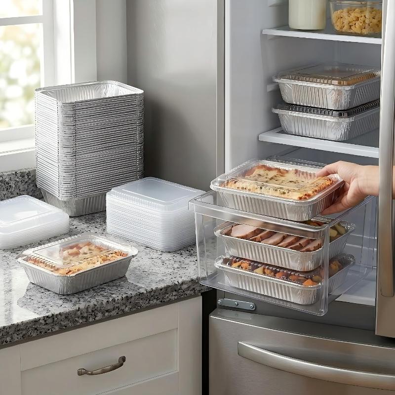 Disposable Food Grade Aluminum Foil Food Containers Perfect For Takeout Catering And Baking