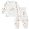 TONGTAI Baby Pure Cotton Long Sleeve High-Waist Underwear Set