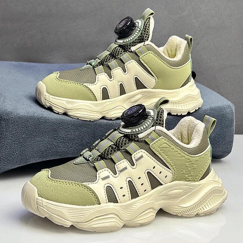 Warm Plush Outdoor Sneakers Kids Big Size 39 Non-slip Childrens Sports Sneakers  Fashion Original Winter Shoes Trainers for Boys