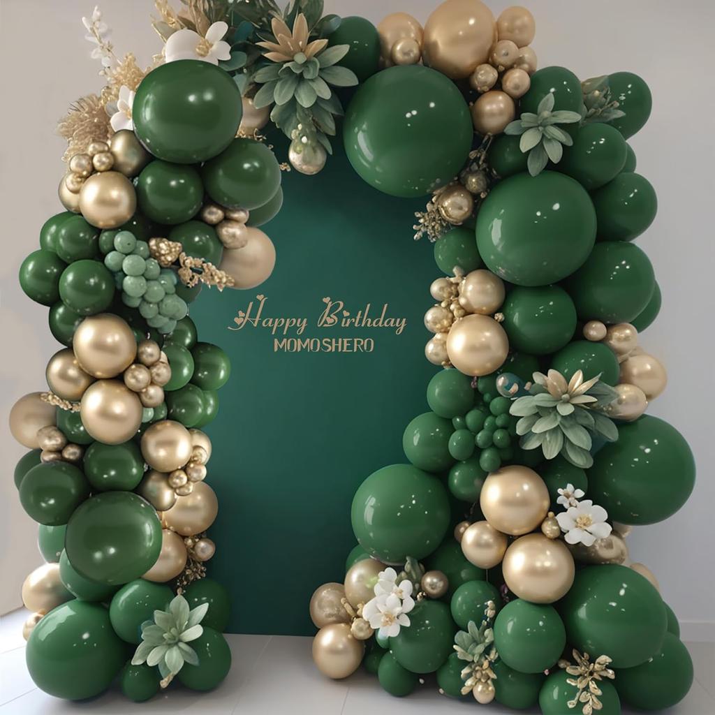 99 pcs Balloons Garland Arch Kit with Green Gold Balloons for Spring Party Wedding Birthday Baby Shower Gender Reveal Decor
