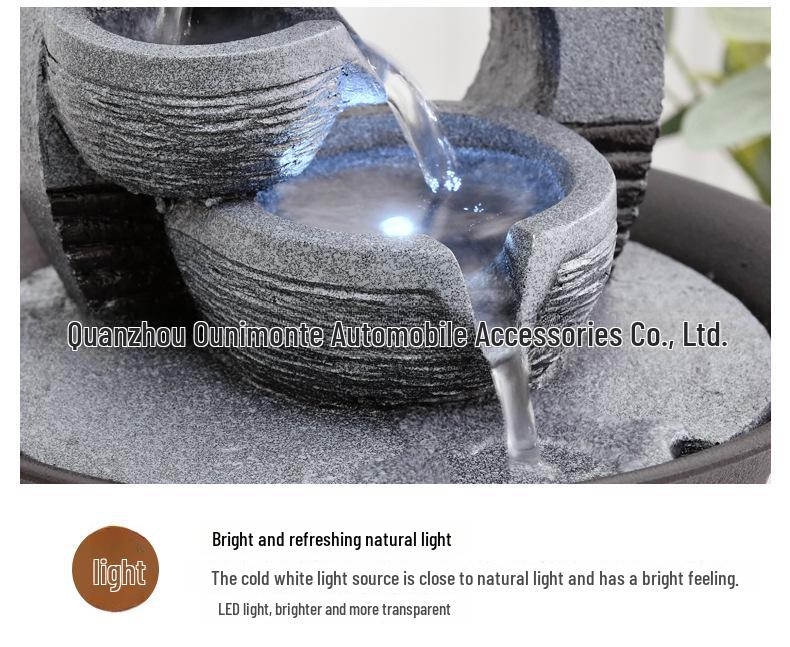 Patented Feng Shui Water Fountain for TV Cabinet and Office Décor