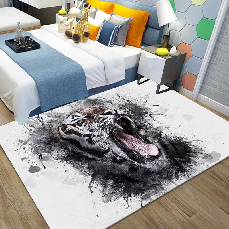 

Tiger Print Rug Wild Animal Fur Pattern for Living Room Home Decor Area Rug Skin Fur Luxury Soft Carpet Perfectly In Bedroom 40x60cm