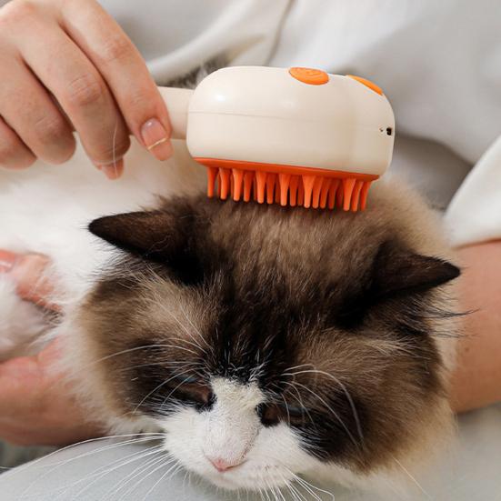 Cat Steam Brush for Shedding 3-in-1 Steamy Cat Brush with Tank Rechargeable Pet Spray Hair Removal Comb for Cats Dogs