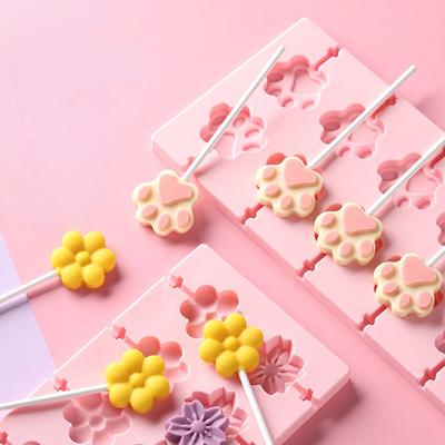 Silikonform für Lutscher in mehreren Stilen, poröse Blume, Käsestäbchen, DIY-Set für Schokolade, Süßigkeiten und Gelee, Kuchendekoration, Form, Geschenke