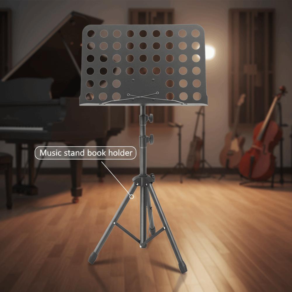Adjustable Height Sheet Music Stand Retractable Music Score Tripod Stand  Piano