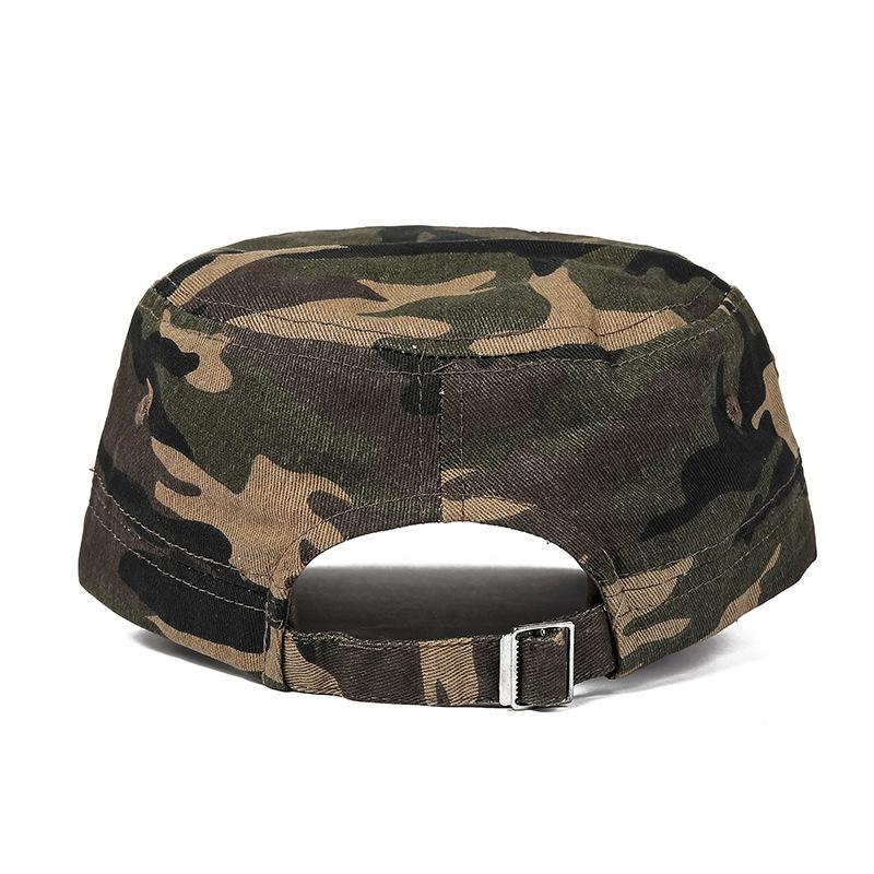 Camouflage Flat Top Hat Men's Outdoor Cotton Sun Hat