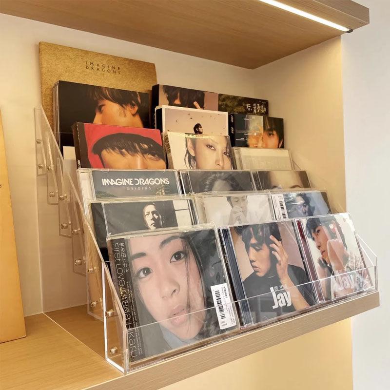 5-layer acrylic CD album display rack CD storage display cabinet for celebrity and singer CDs magazine and anime storage rack