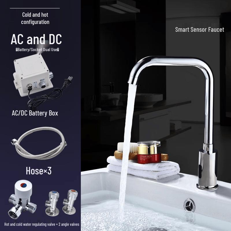 TLXT Automatic Sensor Hot & Cold Basin Faucet Set