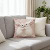 Easter Kissing Bunnies Pillow Cover 2D Fuzzy Floral Print Soft Cozy For Sofa Bed Living Room Spring Romantic Decor Gifts