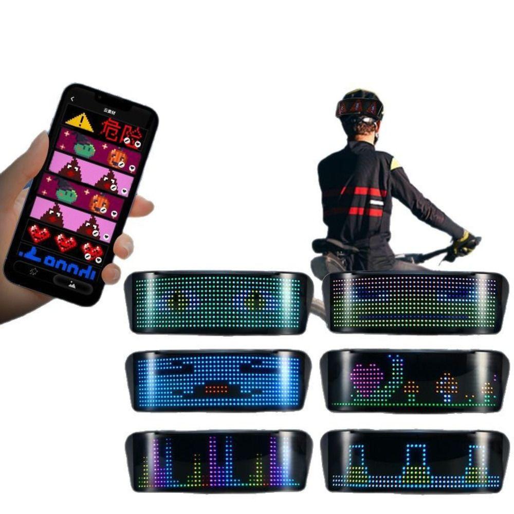 Editable Text Helmet LED Screen Full Color LED Riding LED Sign Phone Control Screen Bike Cycling