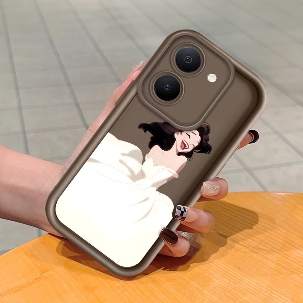 Soft Silicone Square Ladder Printing Pattern Phone Casing Full Cover Camera Shockproof Protection Rubber Case for Vivo