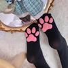 Velvet 3D Kitten Claw Socks Cute Long Socks Kawaii Cat Paw Stockings  Lolita JK