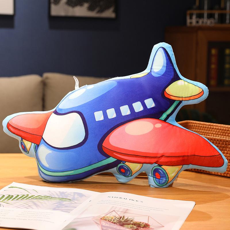 Cartoon Vehicle Throw Pillow Printing Special-Shaped Excavator Car Plane Children'S Early Education Fun Plush Toy