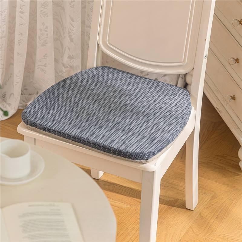 Detachable Chair Cushion Solid Color Anti Slip Comfortable Office Restaurant All Season Universal Simple Elastic Seat Cushion