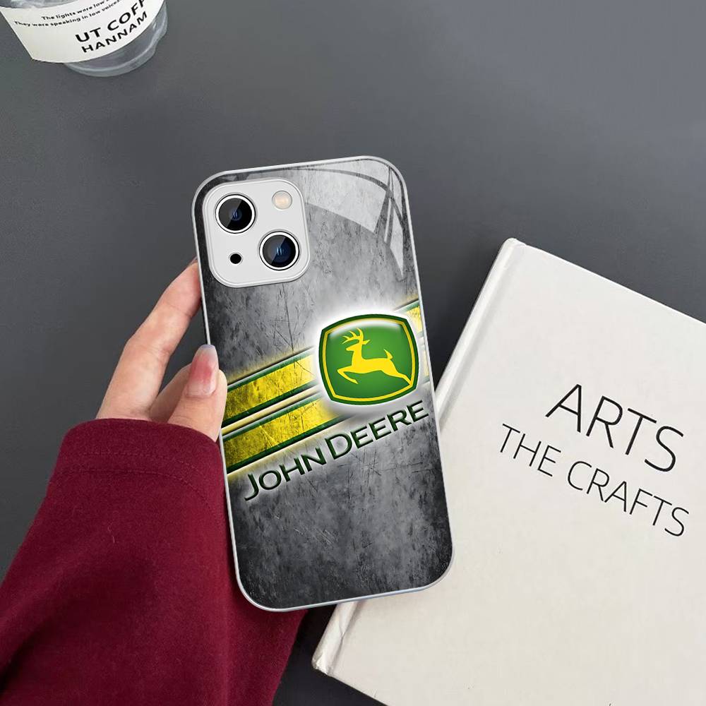 Green J-John Truck D-Deeres Tempered Glass For Iphone 14 13 12 11 Pro Mini XS MAX 14Plus X XS XR Fundas