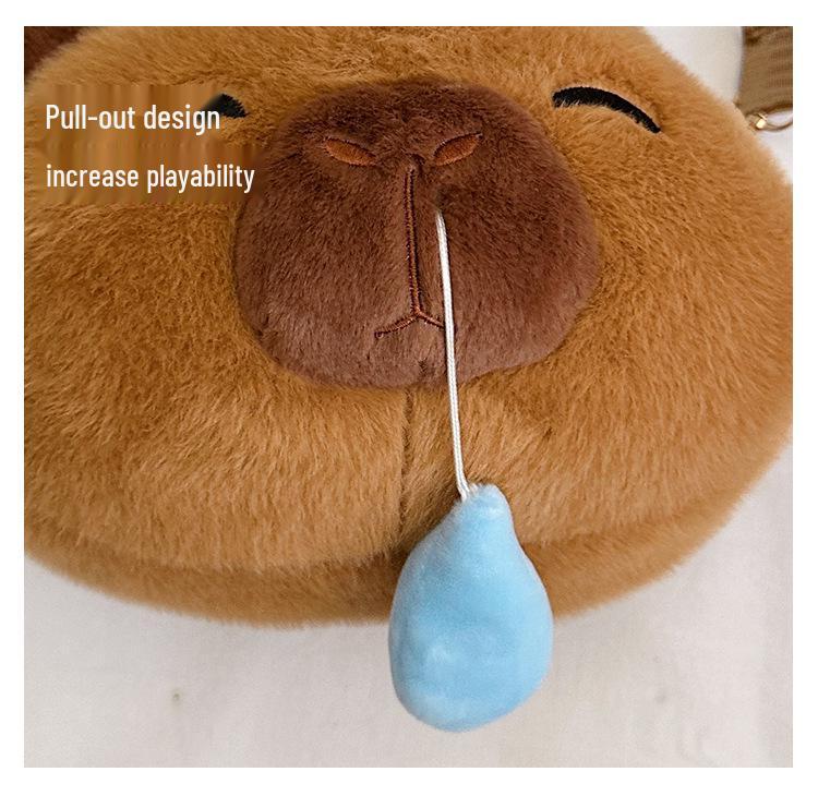 2025 Creative Cute Cartoon Plush Crossbody Doll Bag – Soft, Retractable, Round Shoulder Bag