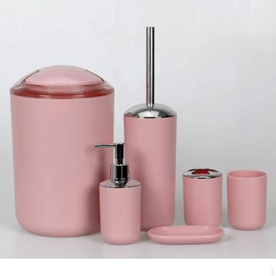 6 Pieces Bathroom Accessories Set Soap Dispenser Dish Trash Can Toothbrush Holder and Cup for
