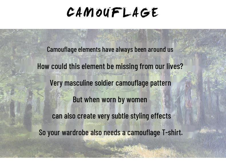 Men's Camouflage Cotton Short Sleeve T-Shirt: Military-Inspired Round Neck Top with Special Forces Print.