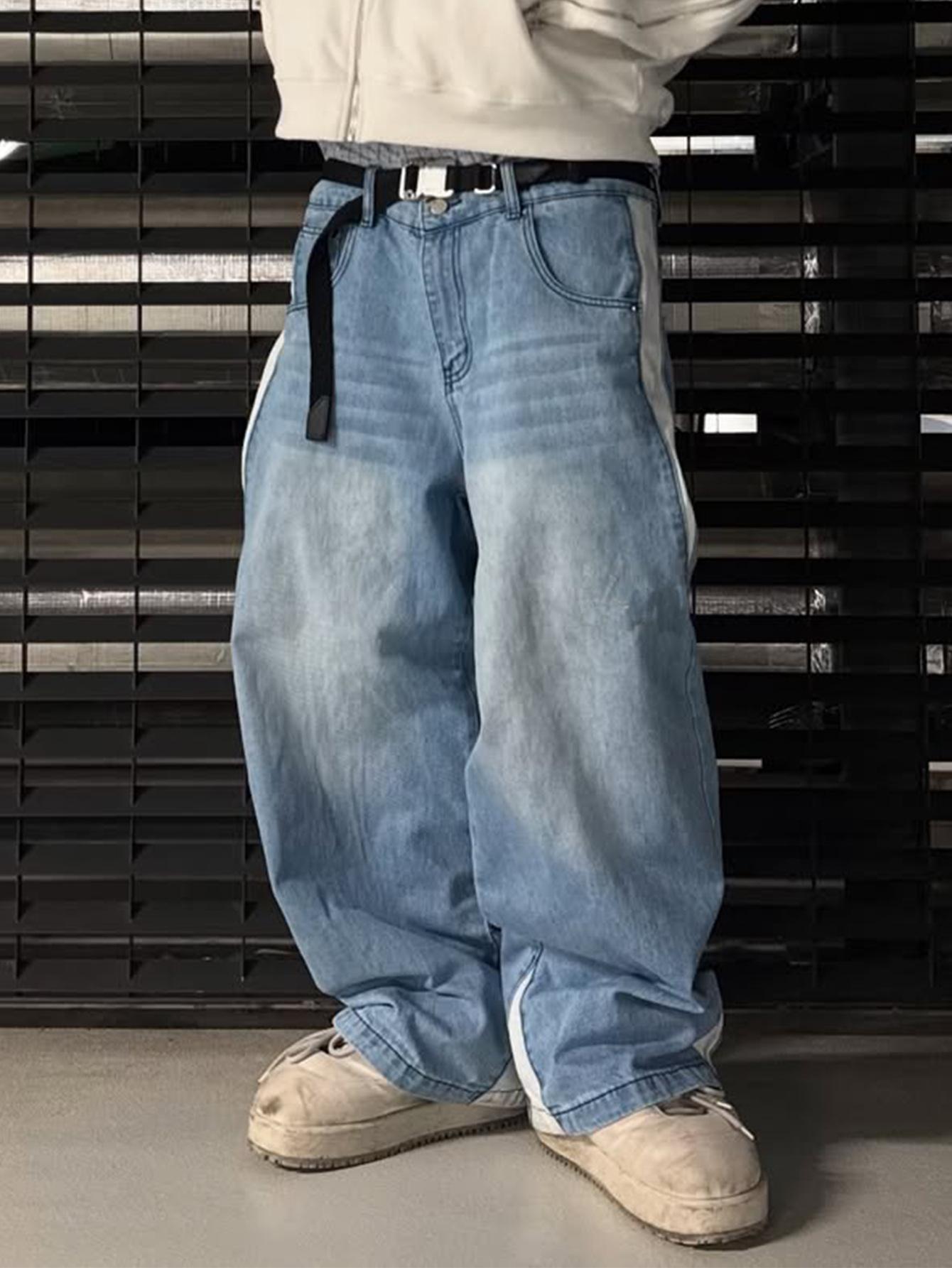 Y2k Hip-Hop Platas Džinsu Bikses Vīriešu