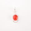 Naturalny Kamień Karneolowy Srebro Próby 925 Biżuteria Ręcznie Robiony Wisiorek Naszyjnik PP-6-31
