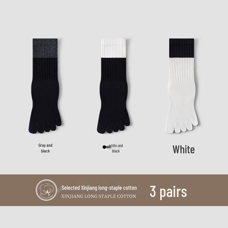 Unisex Autumn Split-Toe Over-the-Knee Socks: Solid Color, Non-Slip, Odor-Resistant, Antibacterial, Breathable, Versatile Casual Wear