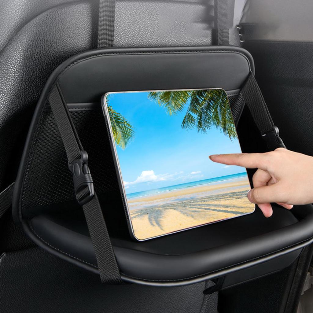 Car Rear Seat Storage Bag with Tray, Universal Folding Small Table Board, Suspended Seat Back, Car Dining Table