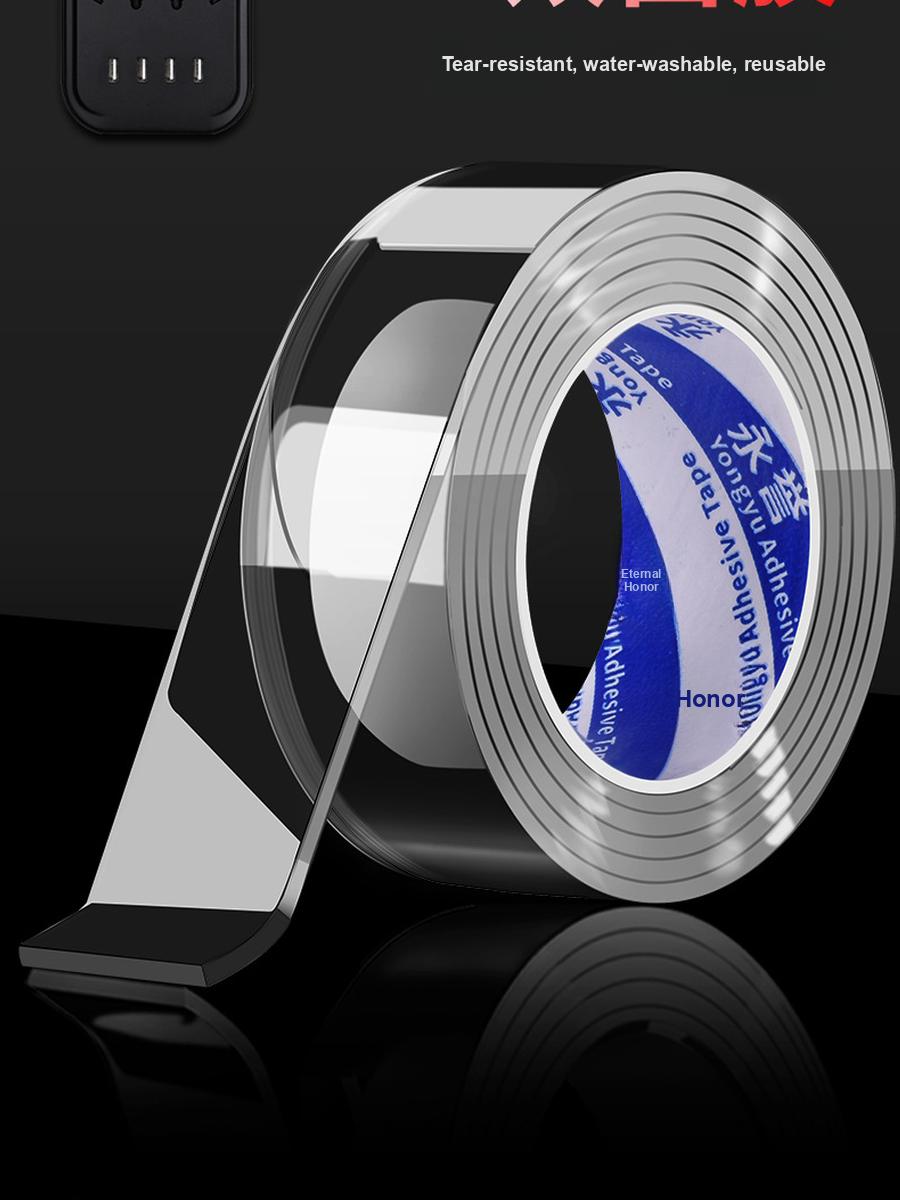 Нано Двусторонняя лента Высокая вязкость Акриловая Прозрачная Моющаяся Волшебный клей Водонепроницаемая Невидимая Нано лента 5*500cm+1mm Thick чистый