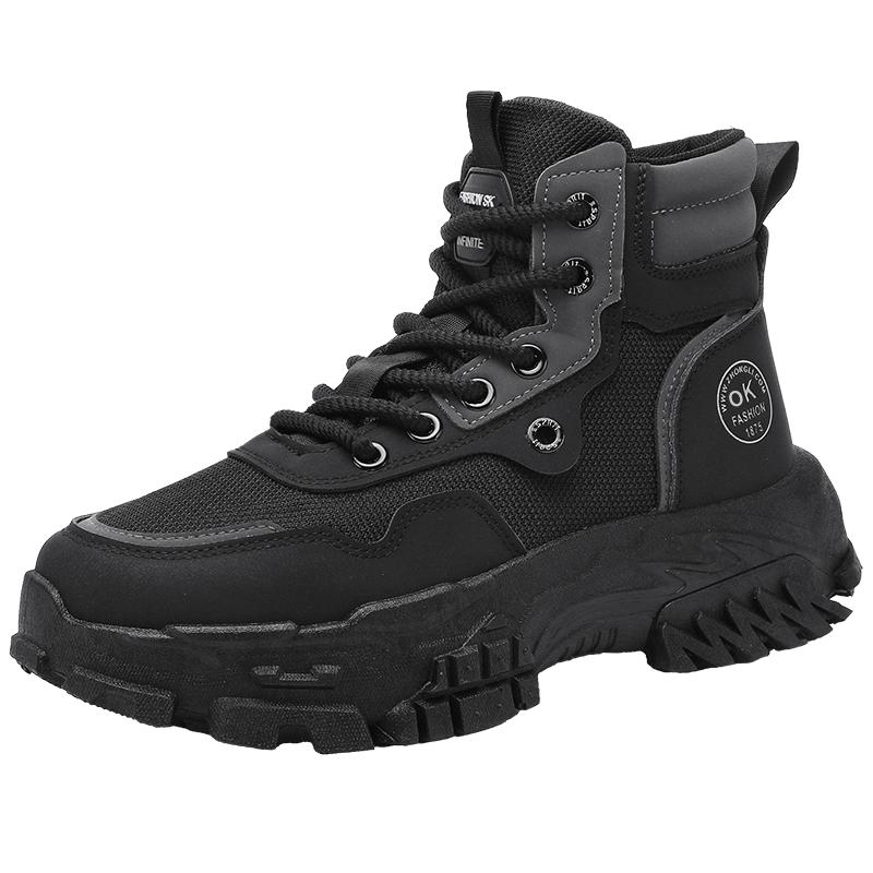 

Модные ботинки для мужчин, кроссовки на платформе, классическая обувь в британском стиле, мужские уличные кроссовки для активного отдыха, высокие кроссовки в стиле панк для мужчин 39 чёрный