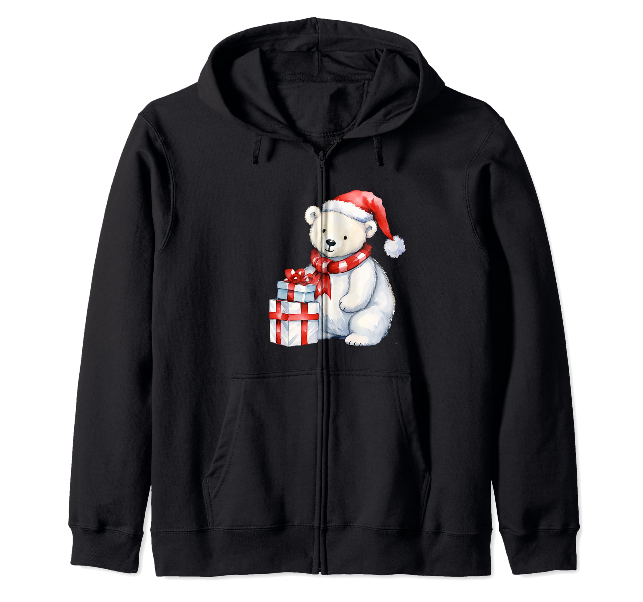 

Great Christmas Christmas Family Design Santa Hat Zip Hoodie чёрный