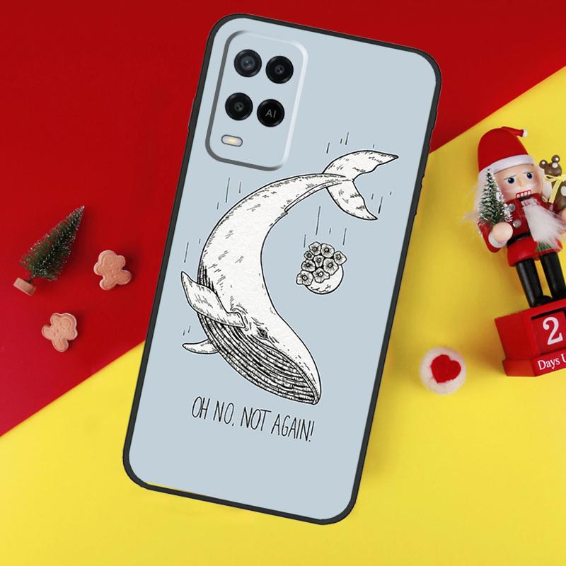 Cartoon Whale Case For Oppo A78 A98 A18 A38 A58 A5 A6 Pro A54 A74 A94 A17 A57 A80 A60 A40 A96 A76 A16 A15