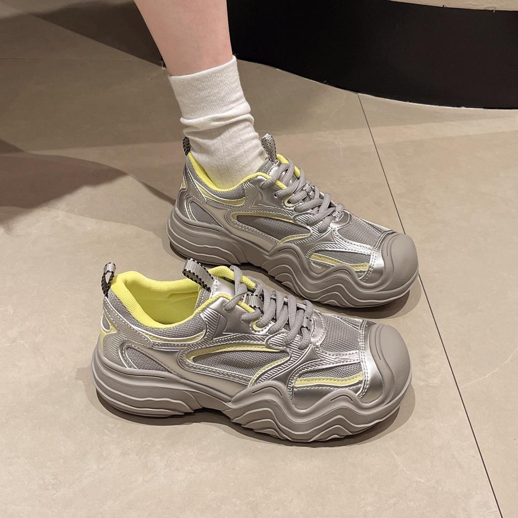 Masoism Autumn New Big Head Ugly Cute Shoes Color Matching Platform Casual Shoes Versatile Sports Dad Shoes