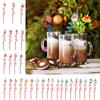 Spiral Christmas Plastic Straw Food Grade Christmas Party Decor Christmas Cartoon Straw  Children