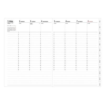 Exclusive To Official 2026 March 2026 Weekly B6 Modified EDiT Stores Planner/Schedule Book, Start, Vertical, Size, Refillable, 26SDR-ETF-RFL