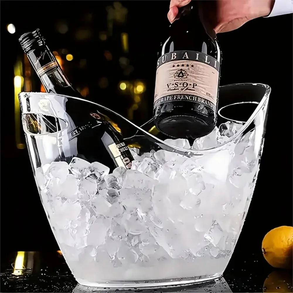 4/8/12L Transparante IJsemmer Anti-val Acryl Wijnkoeler Grote Capaciteit Champagne Flessen IJskoeler Zomer Cadeau