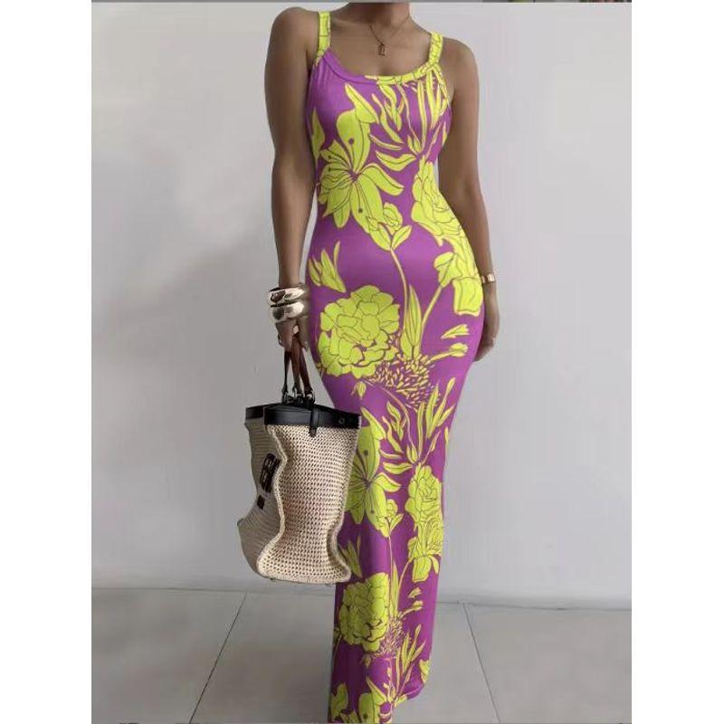 Tailored and Tight Long Dress with Camisole Sling Slim Fit Skinny Long Dress