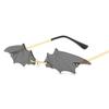 Fashion Rimless Bat Shaped Sunglasses for Men Women Vintage Black Mirror Shades Metal Oculos De Sol Trendy Sun Glasses