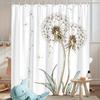 Dandelion Shower Curtain 180x180cm – Minimalist Sepia Botanical Print, with 12 Hooks Bath decorative shower curtain