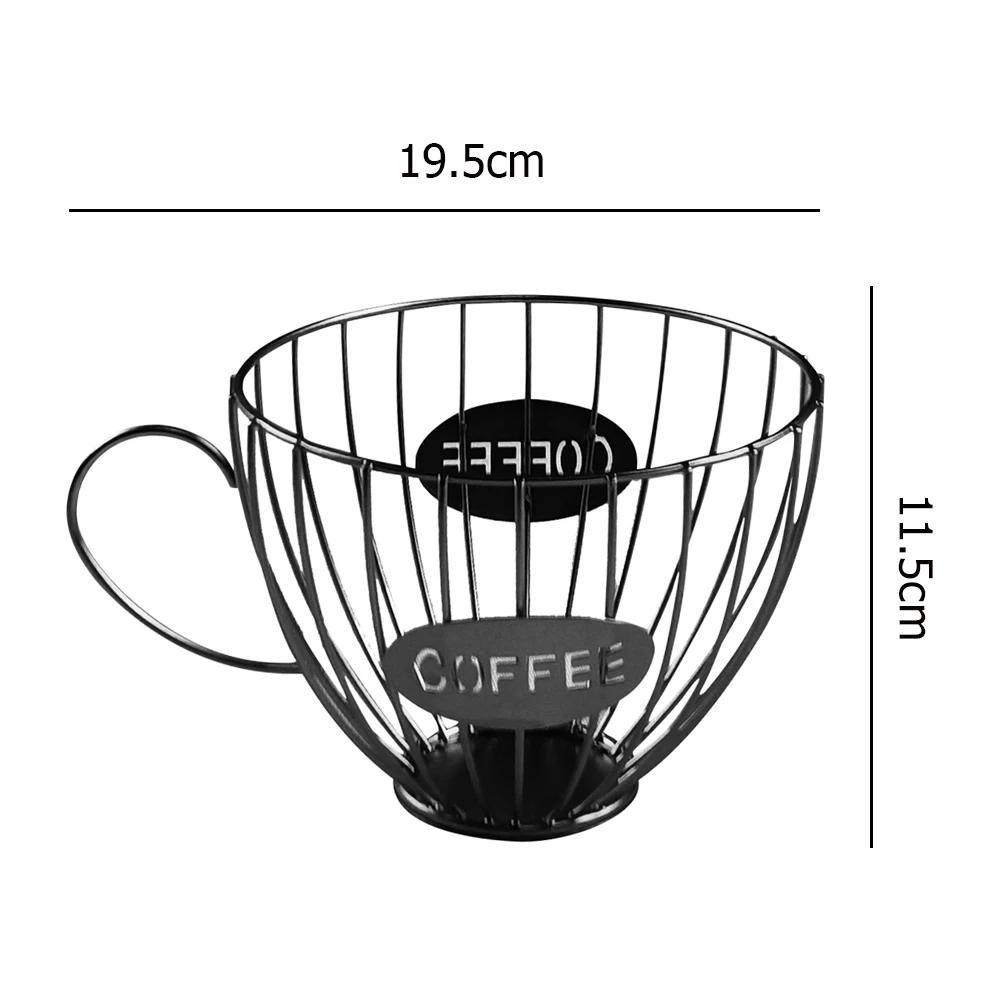 Universal Coffee Capsule Storage Basket Coffee Cup Basket Vintage Coffee Pod Organizer Holder Black For Home Cafe Hotel