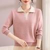 Middle-Aged & Elderly Women's 2025 A/W Lapel Knitted Pullover Top