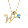 Fresh English Flower Letter Necklace - Delicate Girl's Charm Pendant