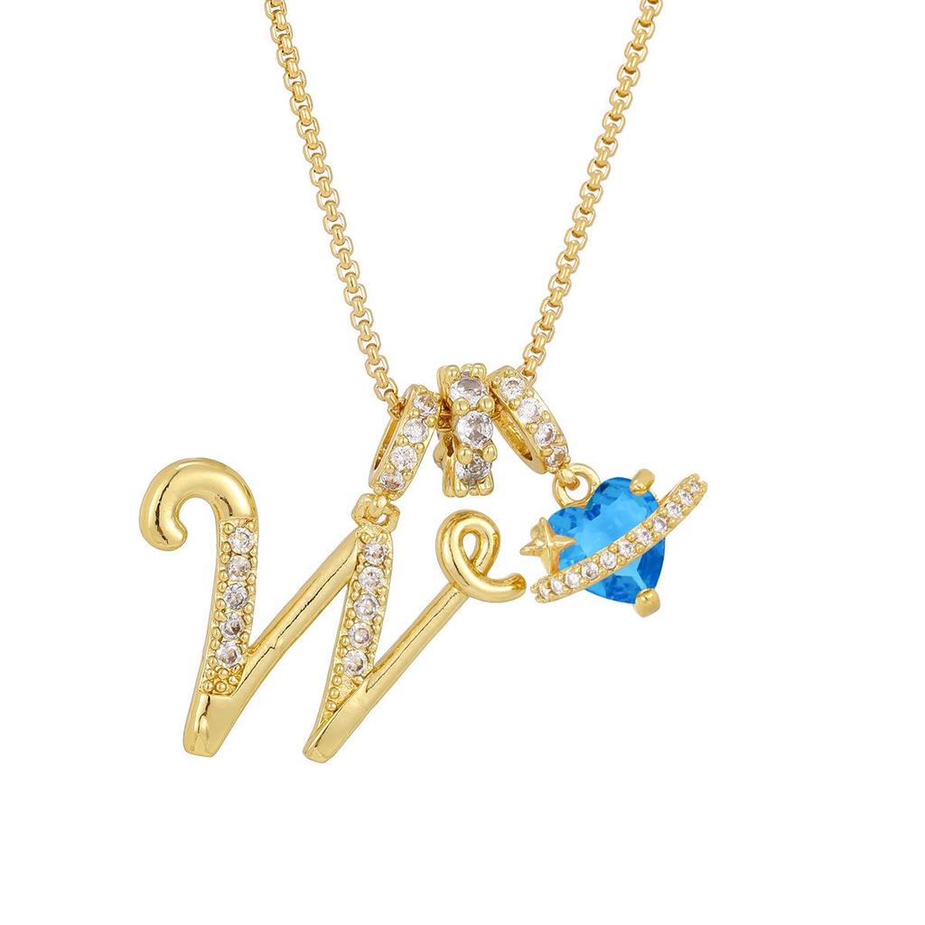 Fresh English Flower Letter Necklace - Delicate Girl's Charm Pendant